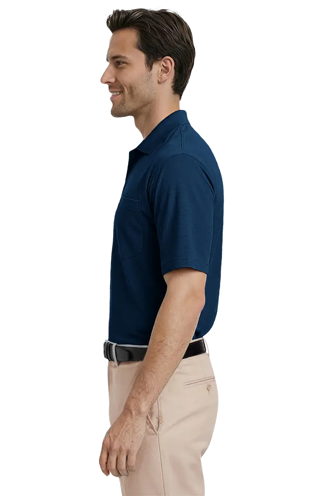ADULT IL-50 POCKETED POLO  -  NAVY 2 EXTRA LARGE SOLID