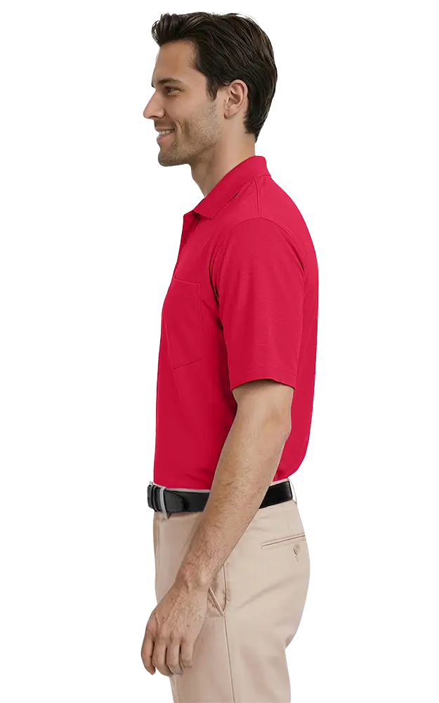 ADULT IL-50 POCKETED POLO  -  RED 2 EXTRA LARGE SOLID