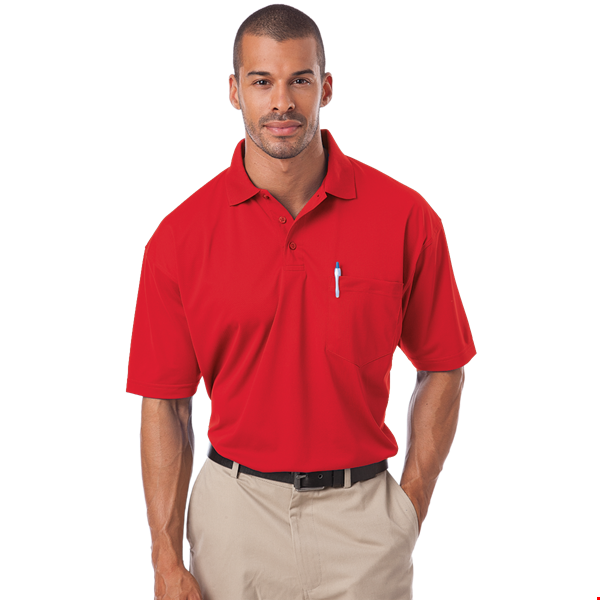 ADULT IL-50 POCKETED POLO  -  RED 2 EXTRA LARGE SOLID