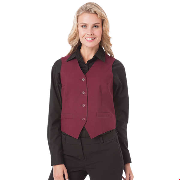 LADIES TEFLON TWILL VEST  -  BURGUNDY 2 EXTRA LARGE SOLID