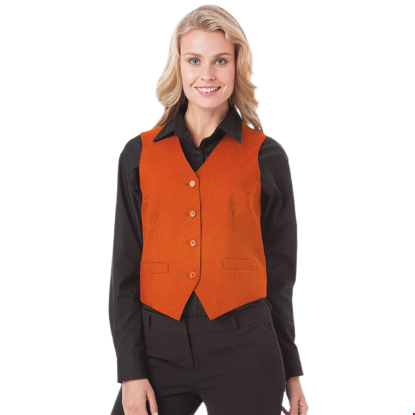 LADIES TEFLON TWILL VEST  -  ORANGE 2 EXTRA LARGE SOLID