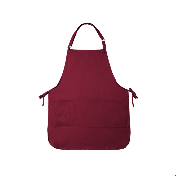 BIB APRON SCOTCHGARD  -  BURGUNDY ONE SIZE WAIST SOLID