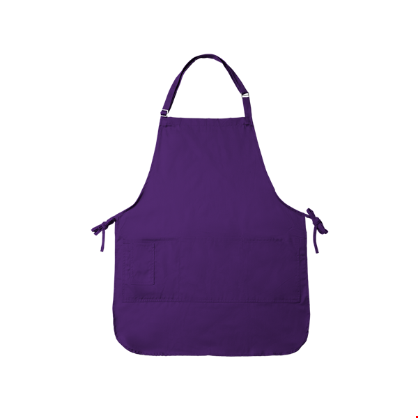 BIB APRON SCOTCHGARD  -  PURPLE ONE SIZE WAIST SOLID