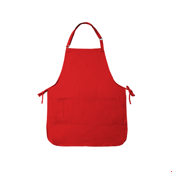 BIB APRON SCOTCHGARD  -  RED ONE SIZE WAIST SOLID