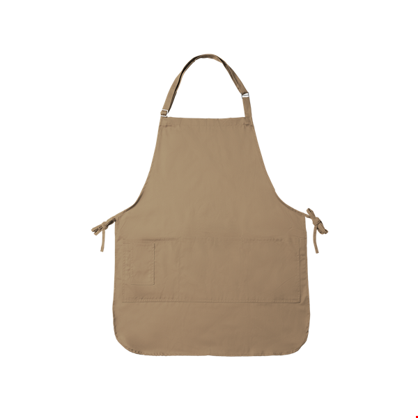 BIB APRON SCOTCHGARD  -  TAN ONE SIZE WAIST SOLID