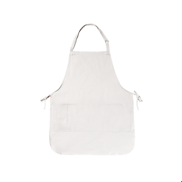 BIB APRON SCOTCHGARD  -  WHITE ONE SIZE WAIST SOLID