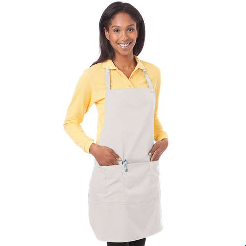 BIB APRON TEFLON  -  WHITE ONE SIZE WAIST SOLID