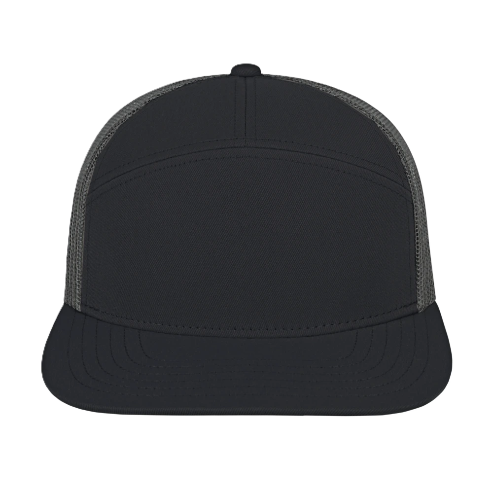 7 PANEL TRUCKER CAP BLACK/CHARCOAL