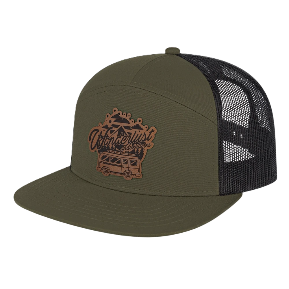 7 PANEL TRUCKER CAP LODEN/BLACK