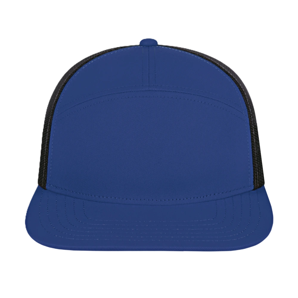 7 PANEL TRUCKER CAP ROYAL/BLACK