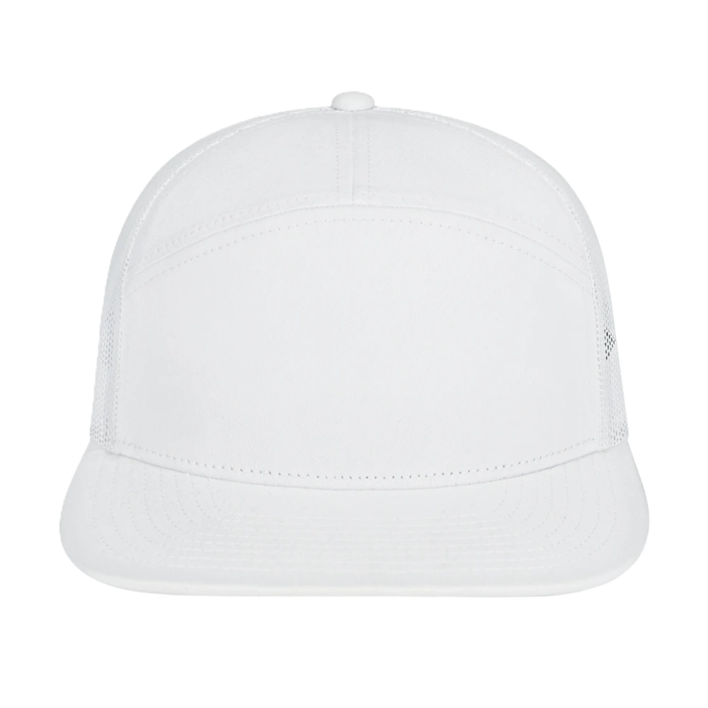 7 PANEL TRUCKER CAP WHITE
