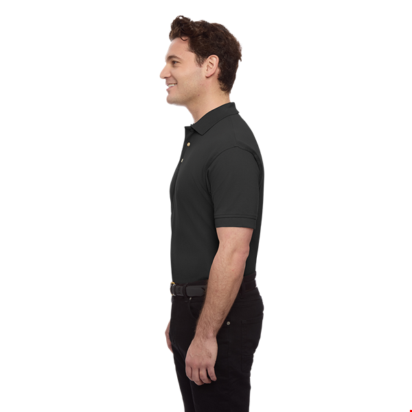 MENS SHORT SLEEVE 100% COTTON PIQUE POLO  -  BLACK 2 EXTRA LARGE SOLID