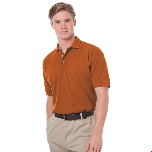 MENS SHORT SLEEVE 100% COTTON PIQUE  -  BURNT ORANGE 2 EXTRA LARGE  SOLID