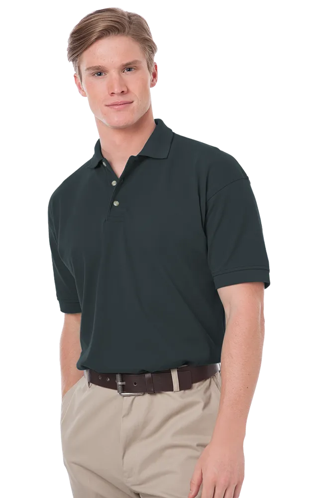 MENS SHORT SLEEVE 100% COTTON PIQUE POLO - GRAPHITE 2 EXTRA LARGE SOLID