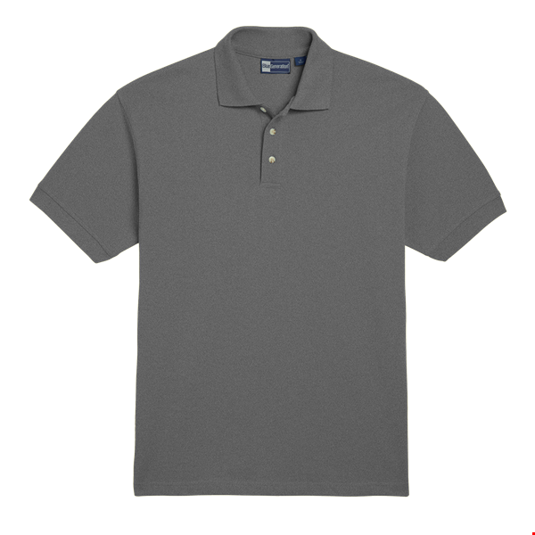 MENS SHORT SLEEVE 100% COTTON PIQUE POLO  -  GREY EXTRA LARGE SOLID