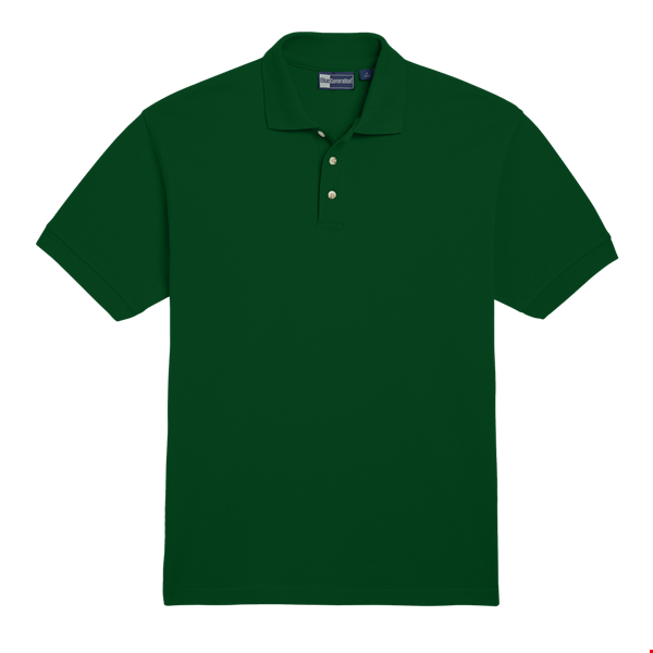 MENS SHORT SLEEVE 100% COTTON PIQUE POLO  -  HUNTER EXTRA SMALL SOLID