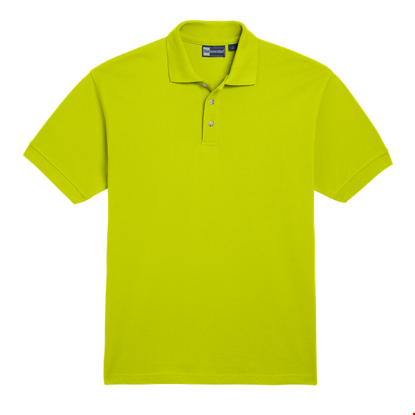 MENS SHORT SLEEVE 100% COTTON PIQUE POLO  -  KIWI SMALL SOLID