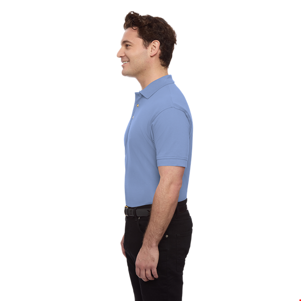 MENS SHORT SLEEVE 100% COTTON PIQUE POLO  -  LIGHT BLUE EXTRA SMALL SOLID