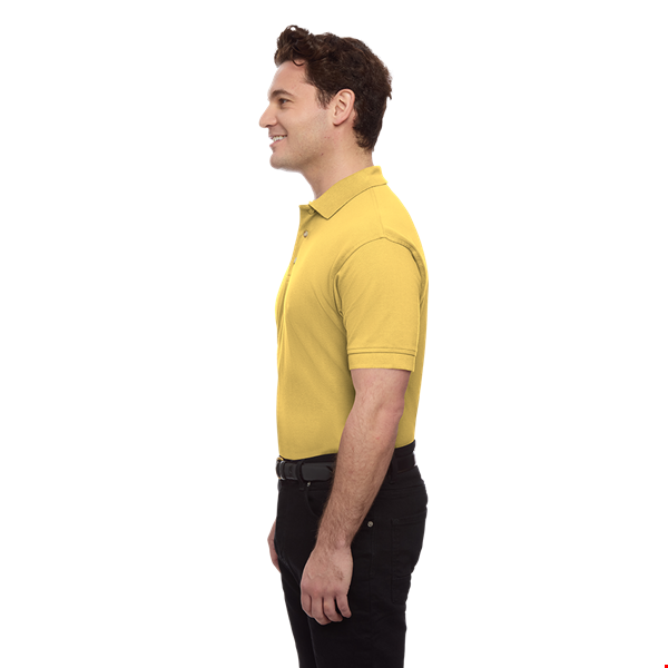 MENS SHORT SLEEVE 100% COTTON PIQUE POLO  -  MAIZE EXTRA SMALL SOLID
