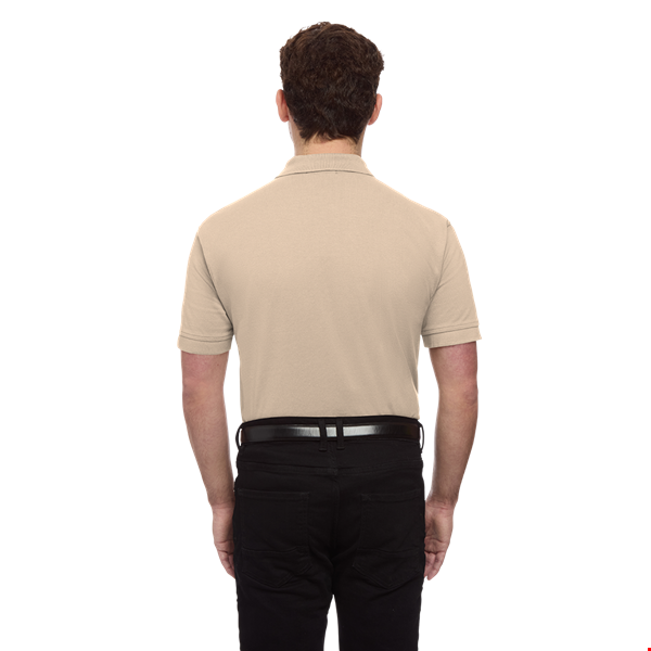 MENS SHORT SLEEVE 100% COTTON PIQUE POLO  -  NATURAL EXTRA SMALL SOLID
