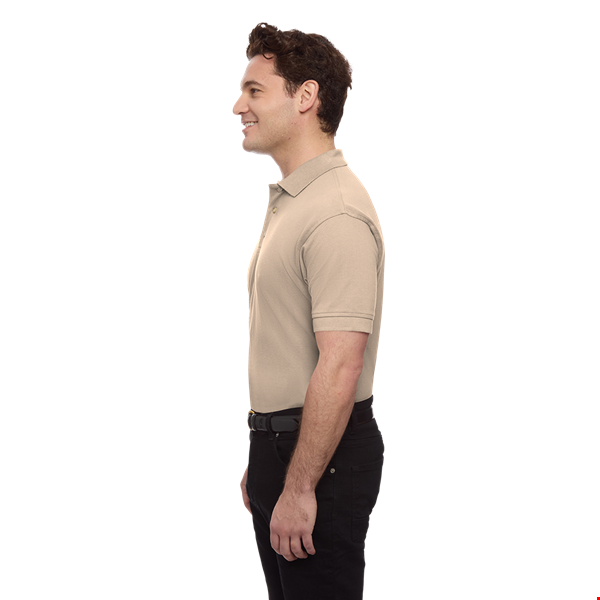 MENS SHORT SLEEVE 100% COTTON PIQUE POLO  -  NATURAL EXTRA SMALL SOLID