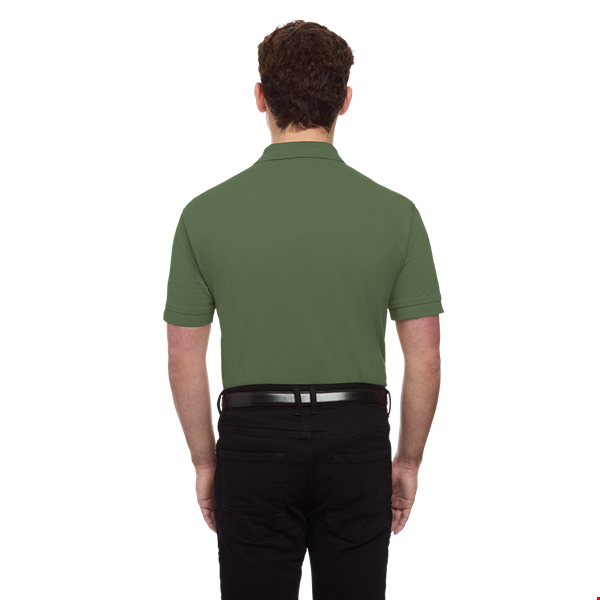 MENS SHORT SLEEVE 100% COTTON PIQUE POLO -  OLIVE 5 EXTRA LARGE SOLID