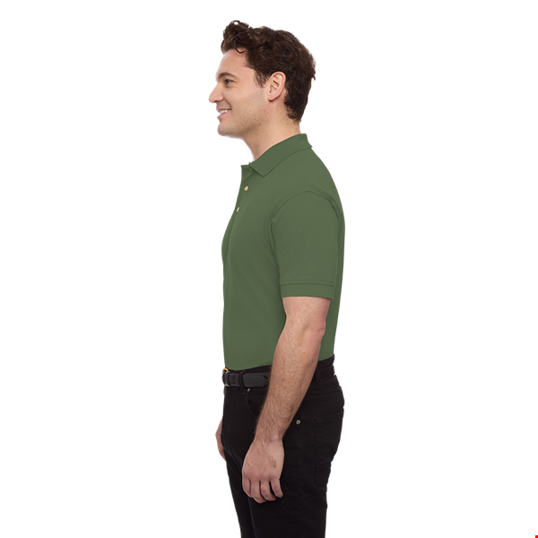 MENS SHORT SLEEVE 100% COTTON PIQUE POLO -  OLIVE 5 EXTRA LARGE SOLID