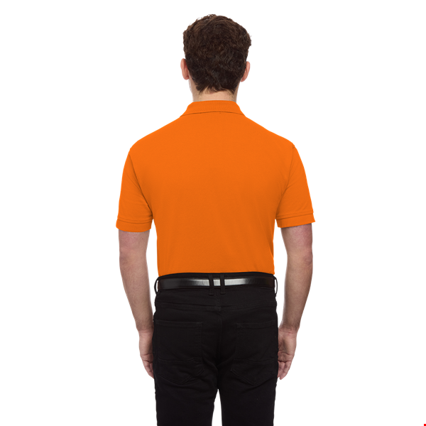 MENS SHORT SLEEVE 100% COTTON PIQUE POLO  -  ORANGE 2 EXTRA LARGE SOLID