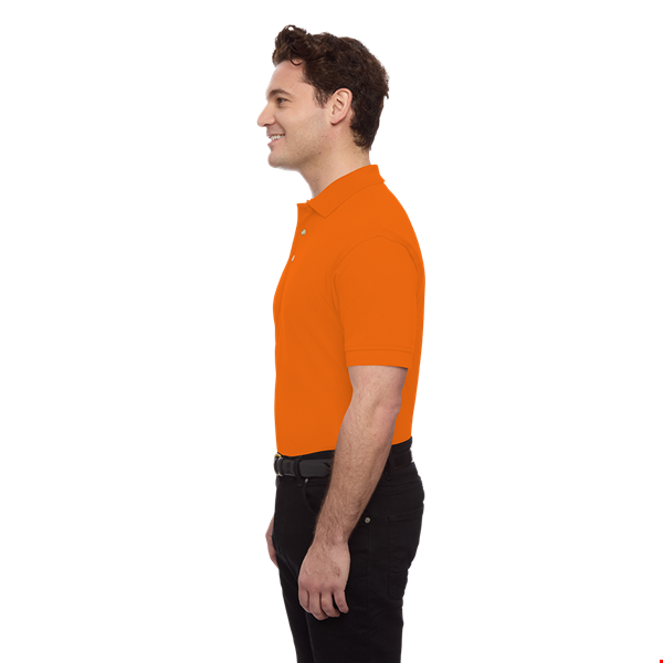 MENS SHORT SLEEVE 100% COTTON PIQUE POLO  -  ORANGE 2 EXTRA LARGE SOLID