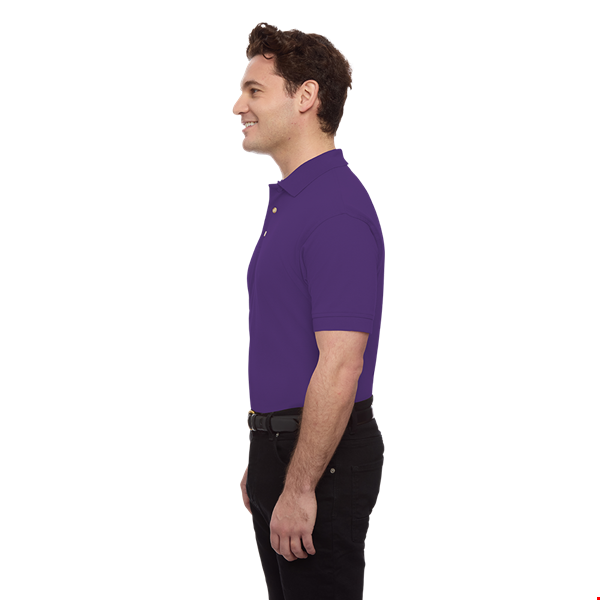 MENS SHORT SLEEVE 100% COTTON PIQUE POLO  -  PURPLE 2 EXTRA LARGE SOLID