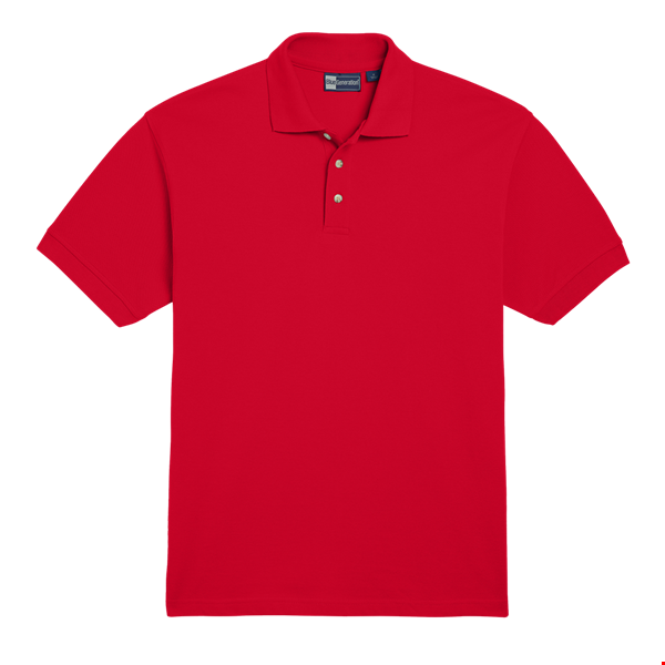 MENS SHORT SLEEVE 100% COTTON PIQUE POLO  -  RED 2 EXTRA LARGE SOLID