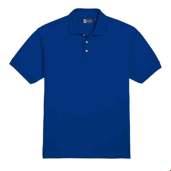MENS SHORT SLEEVE 100% COTTON PIQUE POLO  -  ROYAL 2 EXTRA LARGE SOLID