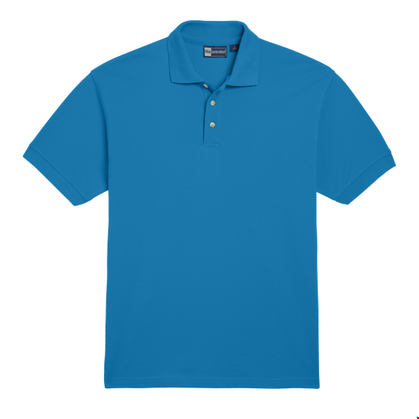 MENS SHORT SLEEVE 100% COTTON PIQUE POLO  -  TURQUOISE SMALL SOLID