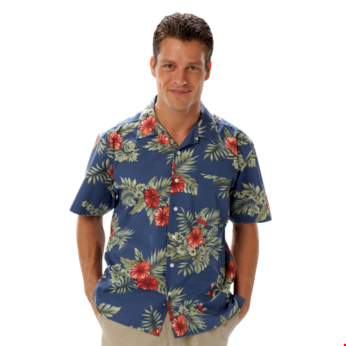 UNISEX TROPICAL PRINT CAMPSHIRT  -  FLORAL PRINT 3 EXTRA LARGE PRINT