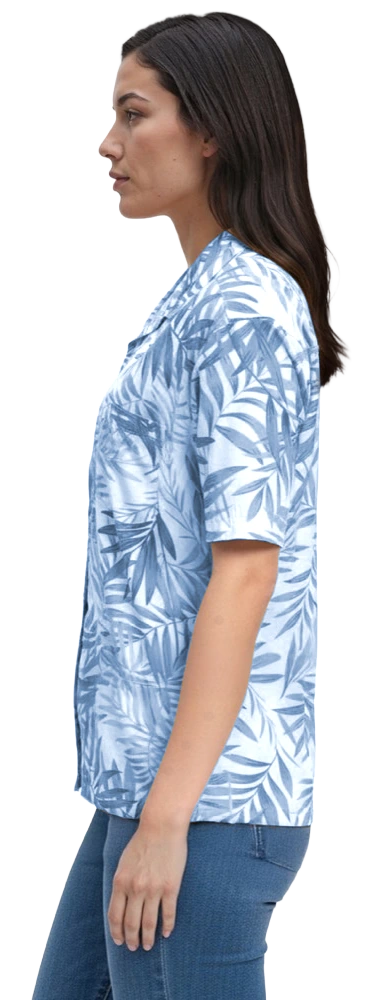 UNISEX SHORT SLEEVE TONAL CAMPSHIRT 65/35 POLY/ COTTON  -  BLUE 2 EXTRA LARGE PRINT