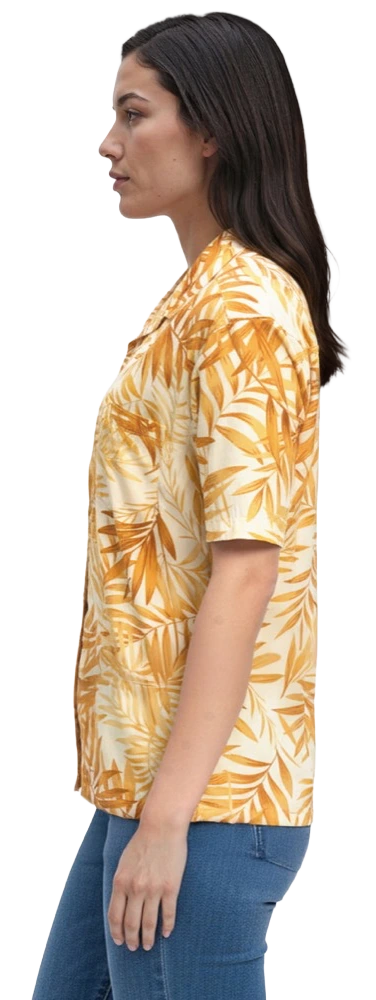 UNISEX SHORT SLEEVE TONAL CAMPSHIRT 65/35 POLY/ COTTON  -  MANGO 2 EXTRA LARGE PRINT