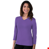 LADIES 3/4 SLEEVE V-NECK  -  VIOLET 2 EXTRA LARGE SOLID