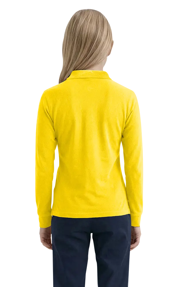 YOUTH LONG SLEEVE SUPERBLEND PIQUE -  YELLOW LARGE SOLID