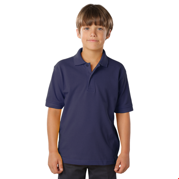 YOUTH SOFT TOUCH PIQUE POLO  -  NAVY LARGE SOLID