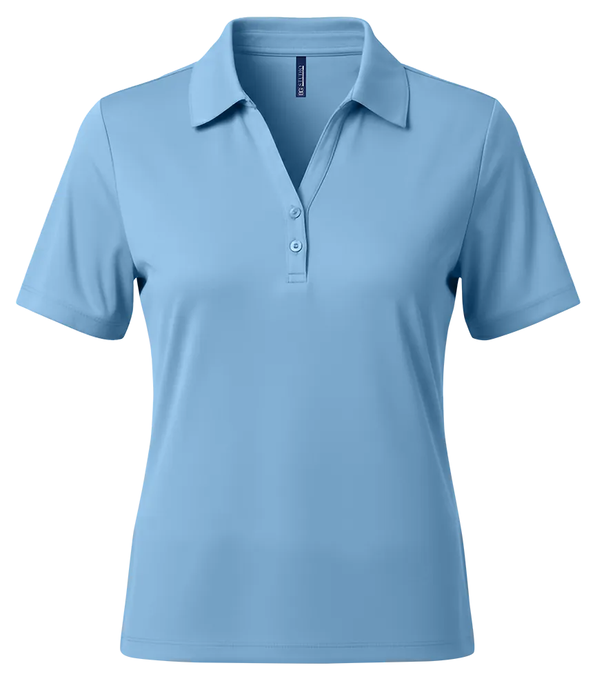 LADIES RECYCLED KNIT POLO – LIGHTBLUE 2 EXTRA LARGE SOLID