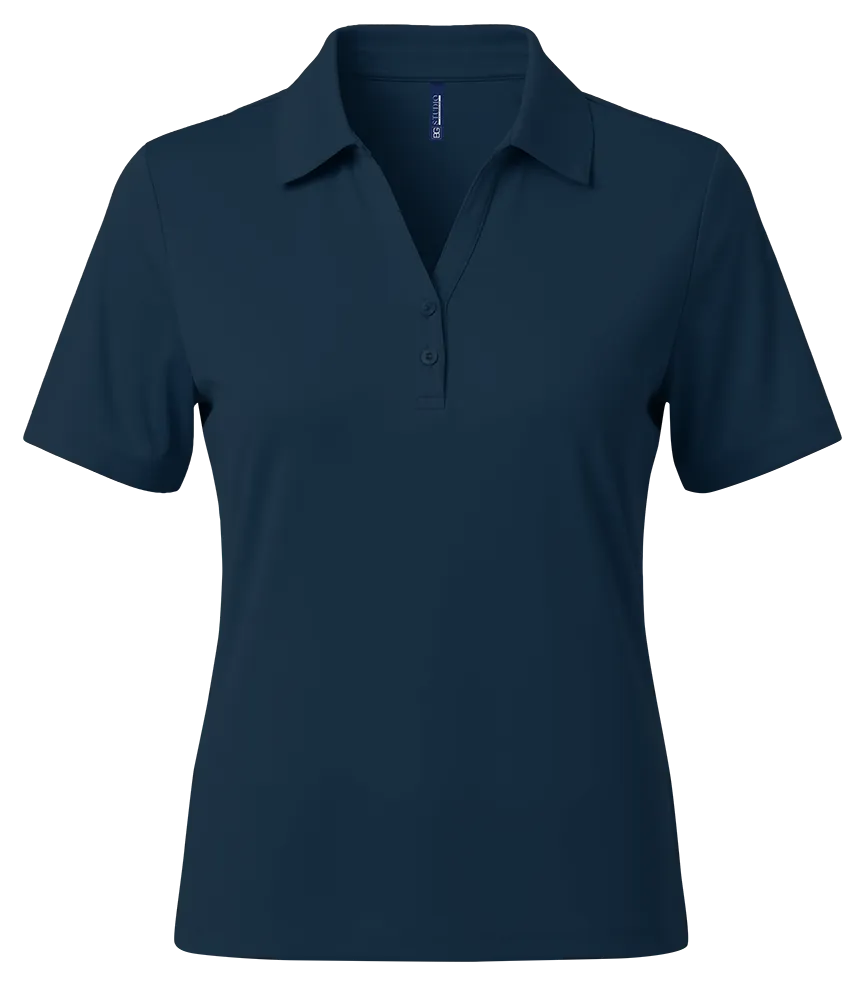 LADIES RECYCLED KNIT POLO – NAVY 2 EXTRA LARGE SOLID