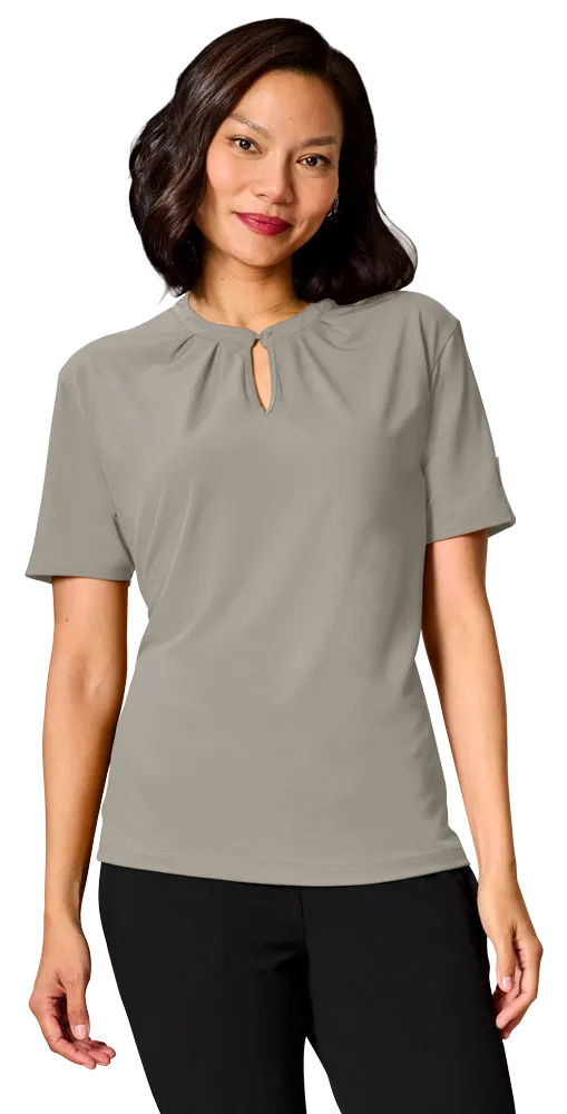 LADIES’ MATTE JERSEY KEYLOCK NECKLINE- GREY 2 EXTRA LARGE SOLID