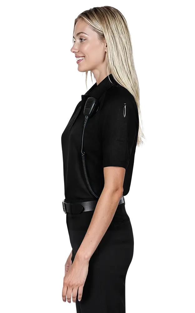 LADIES IL-50 TACTICAL POLO  -  BLACK 2 EXTRA LARGE SOLID