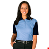 LADIES IL-50 COLOR BLOCK POLO  -  LIGHT BLUE 2 EXTRA LARGE SOLID