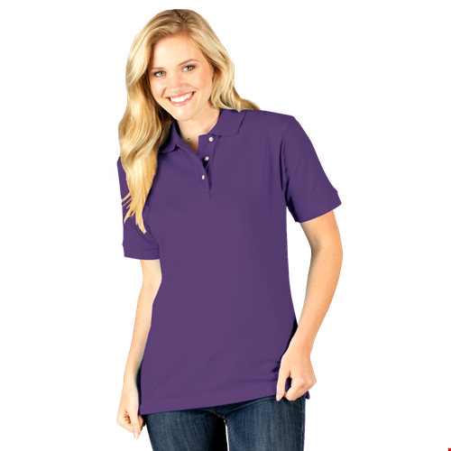 LADIES SHORT SLEEVE SUPERBLEND PIQUE  -  PURPLE 2 EXTRA LARGE SOLID