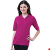 LADIES SHORT SLEEVE V-NECK  -  BERRY SMALL SOLID