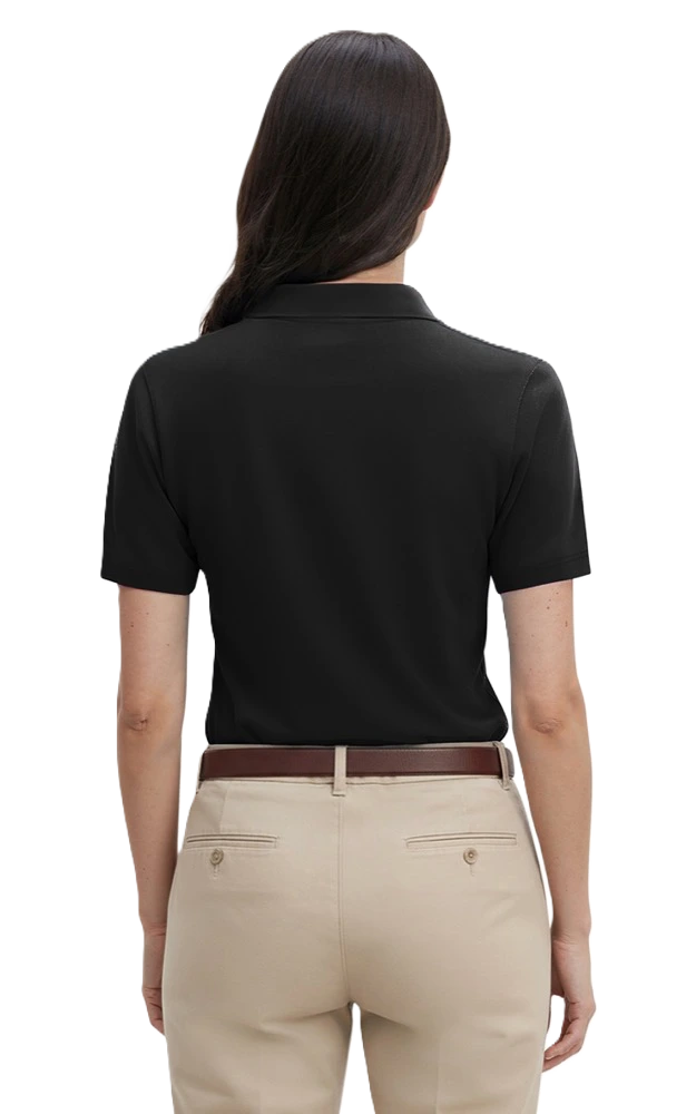 LADIES SHORT SLEEVE V-NECK  -  BLACK 2 EXTRA LARGE SOLID