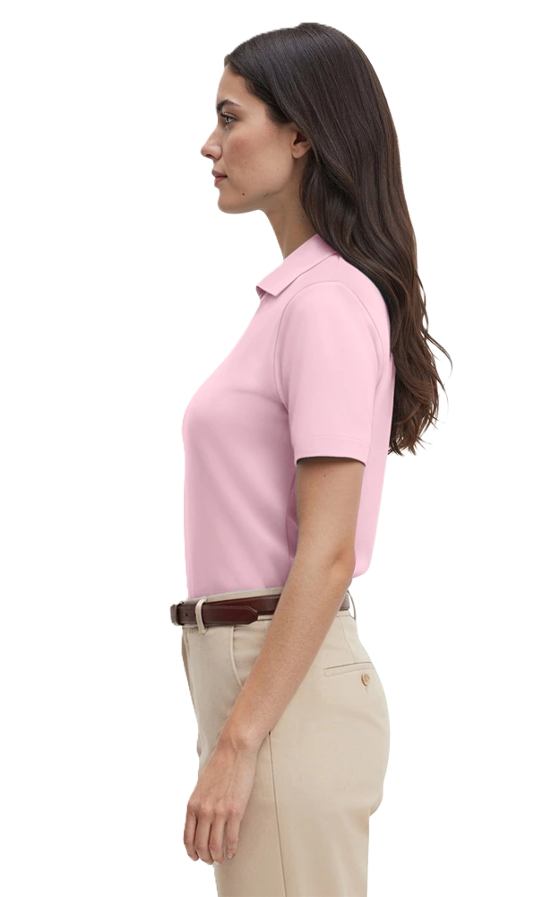 LADIES SHORT SLEEVE V-NECK  -  PINK 2 EXTRA LARGE SOLID