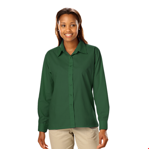 LADIES L/S LIGHT WEIGHT POPLIN SHIRT  -  HUNTER 2 EXTRA LARGE SOLID