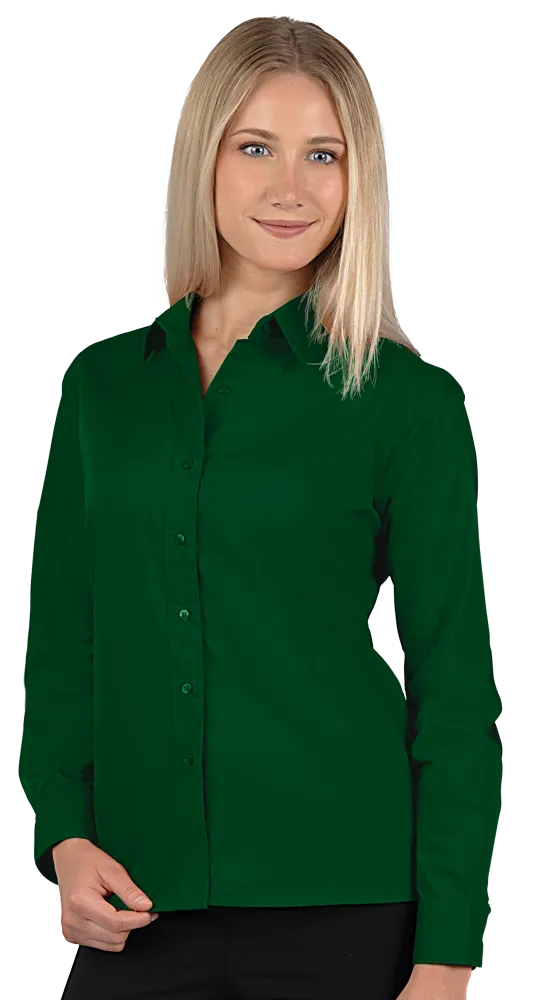 LADIES L/S LIGHT WEIGHT POPLIN SHIRT  -  HUNTER 2 EXTRA LARGE SOLID
